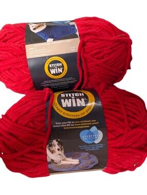 2 Skeins DISCONTINUED Bernat Pet Blanket Yarn Red Bulky Crochet Knit Cat Dog NWT